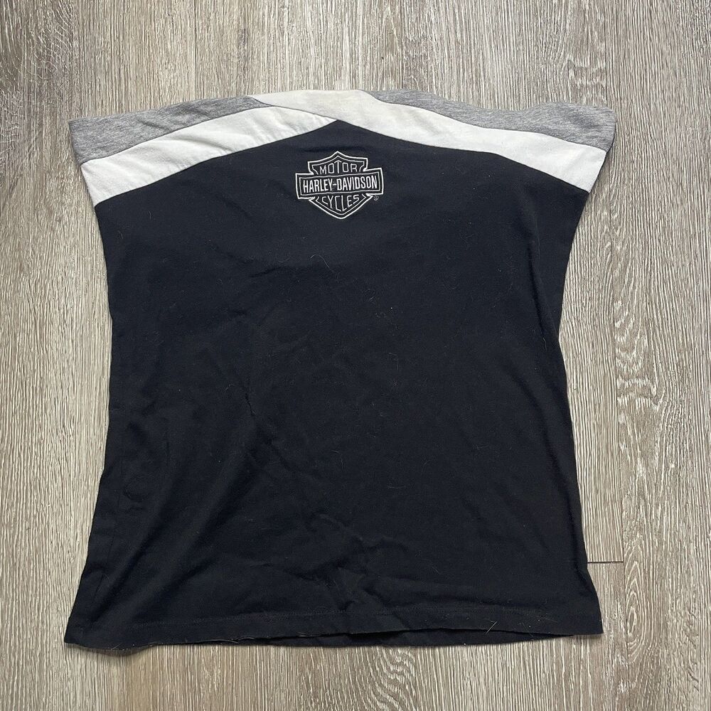 Harley Davidson Women Tube Top L Black Cotton Daytona Biker Streetwear